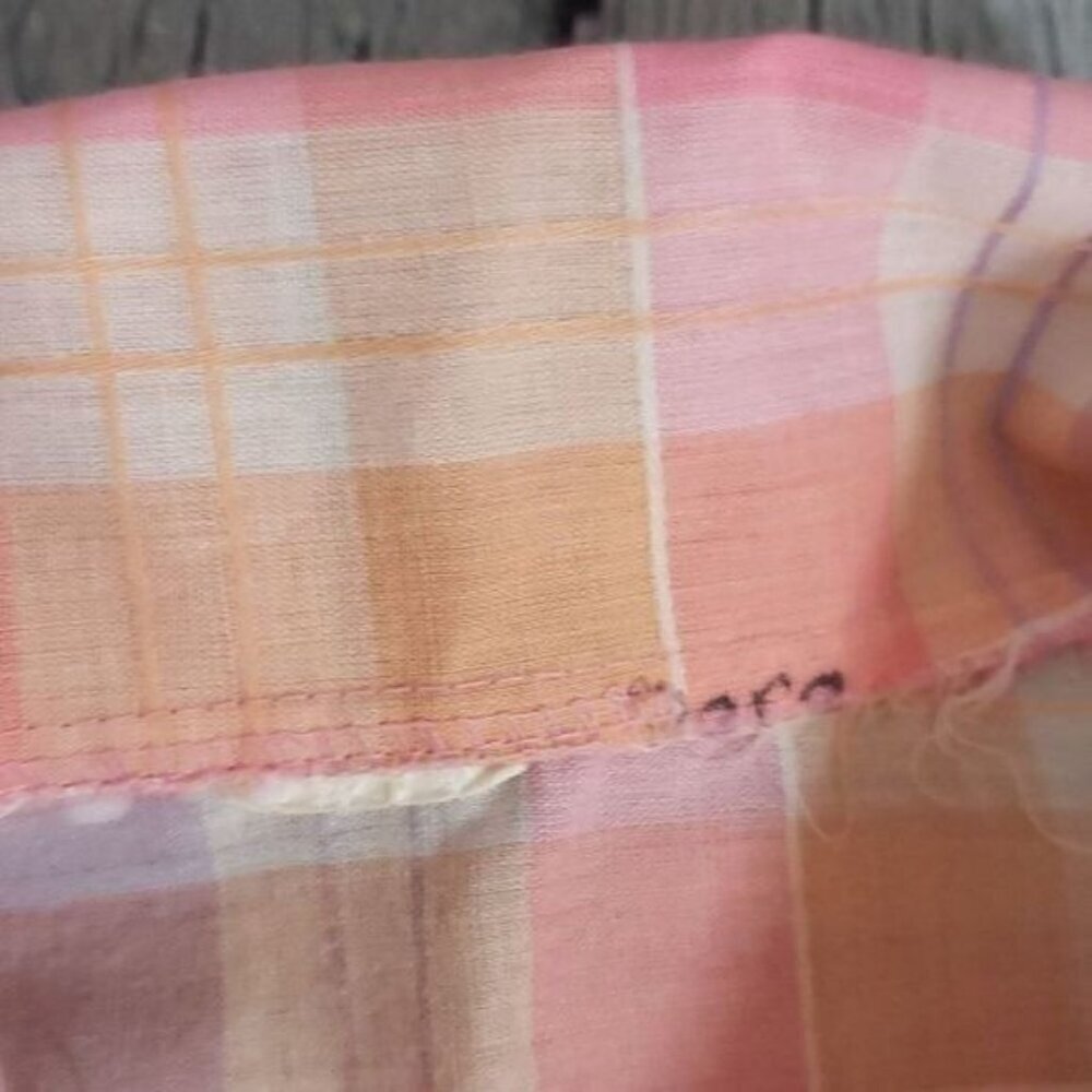 Vintage 60s Pastel Pink Plaid House Dress - Picture 8 of 11